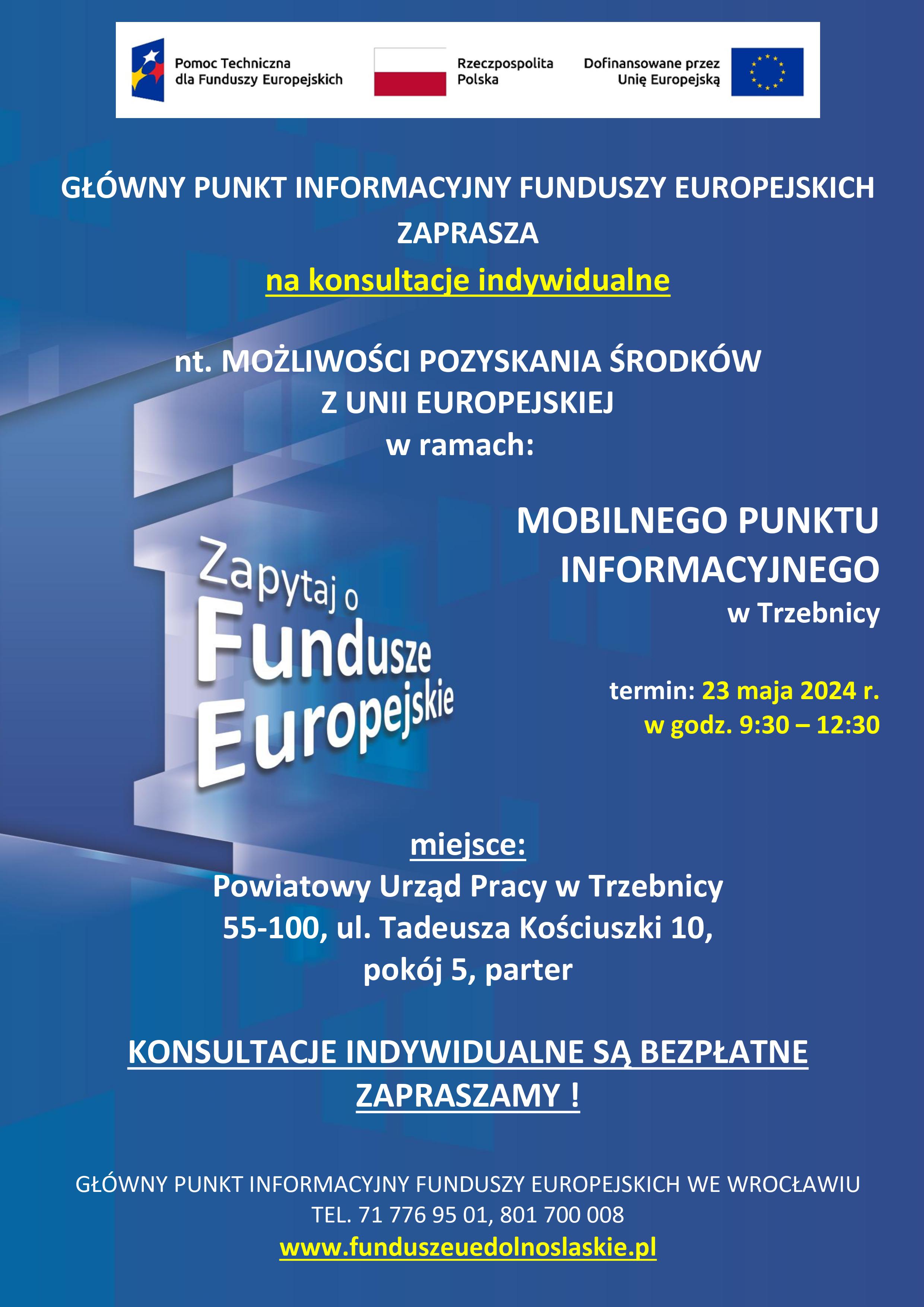 Obrazek dla: Punkt Informacyjny Funduszy Europejskich  -  23 maja 2024 godz. 09.30- 12.30