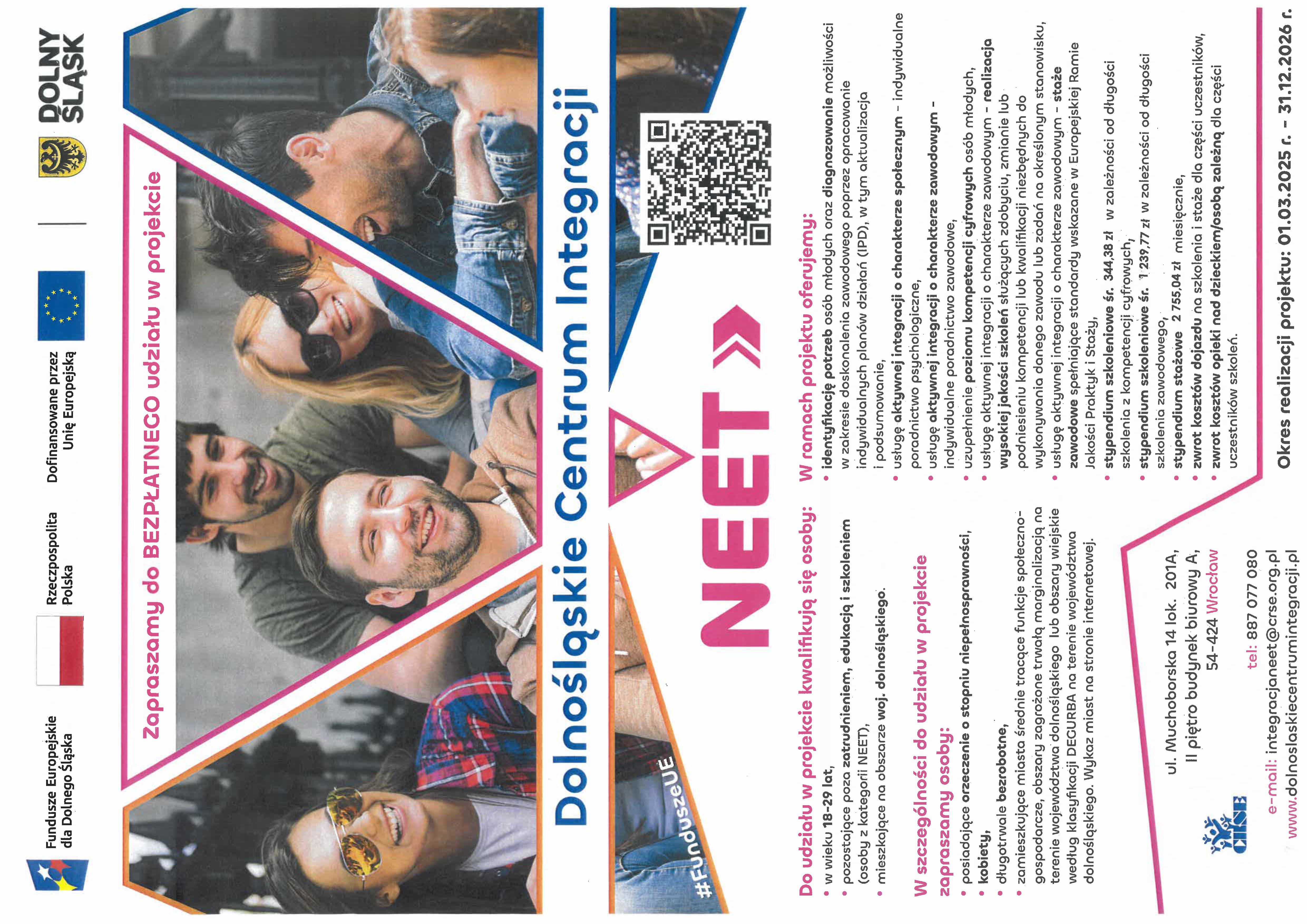 Zdjęcie artykułu Informacja o projekcie „Dolnośląskie Centrum Integracji NEET”